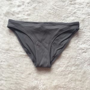 Aerie Gray Ribbed Bikini Bottoms